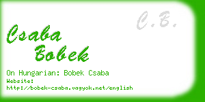 csaba bobek business card